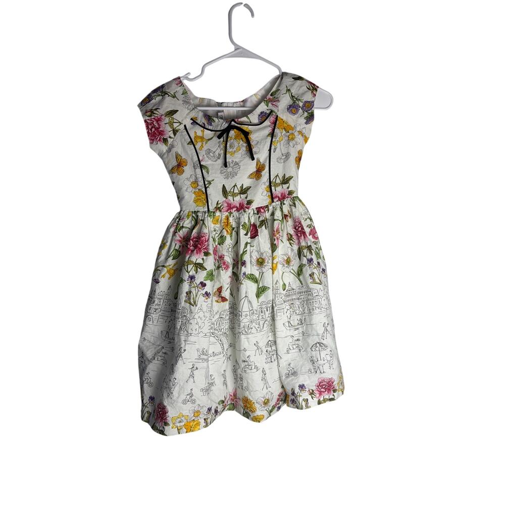 Bonnie Jean Girls Size 10 Floral Butterfly Fit & Flare Dress White Easter Party